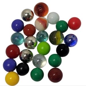 25-Piece Assorted Colors 1" Shooter Glass/Steelys Marbles Arts & Crafts/Or Games